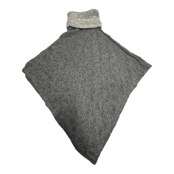 Cocogio Gray Cowl Neck Chunky Knit Poncho Sweater Made In Italy Wool Alpaca OS - Picture 4 of 4